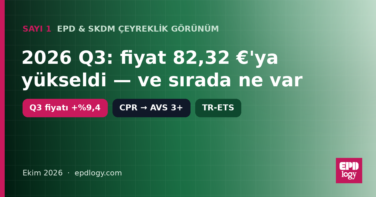EPD & SKDM Çeyreklik Görünüm — Sayı 1, 2026 Q3 kapağı