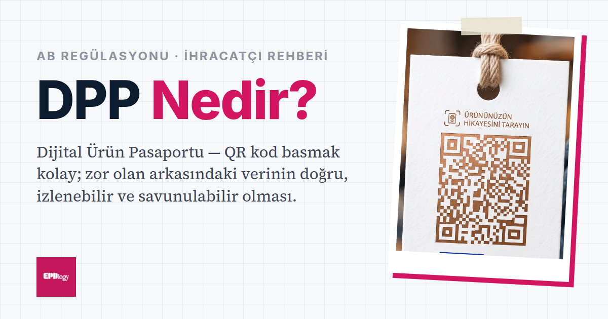 Tekstil ürünü etiketindeki dijital ürün pasaportu QR kodu — DPP Nedir? kapağı