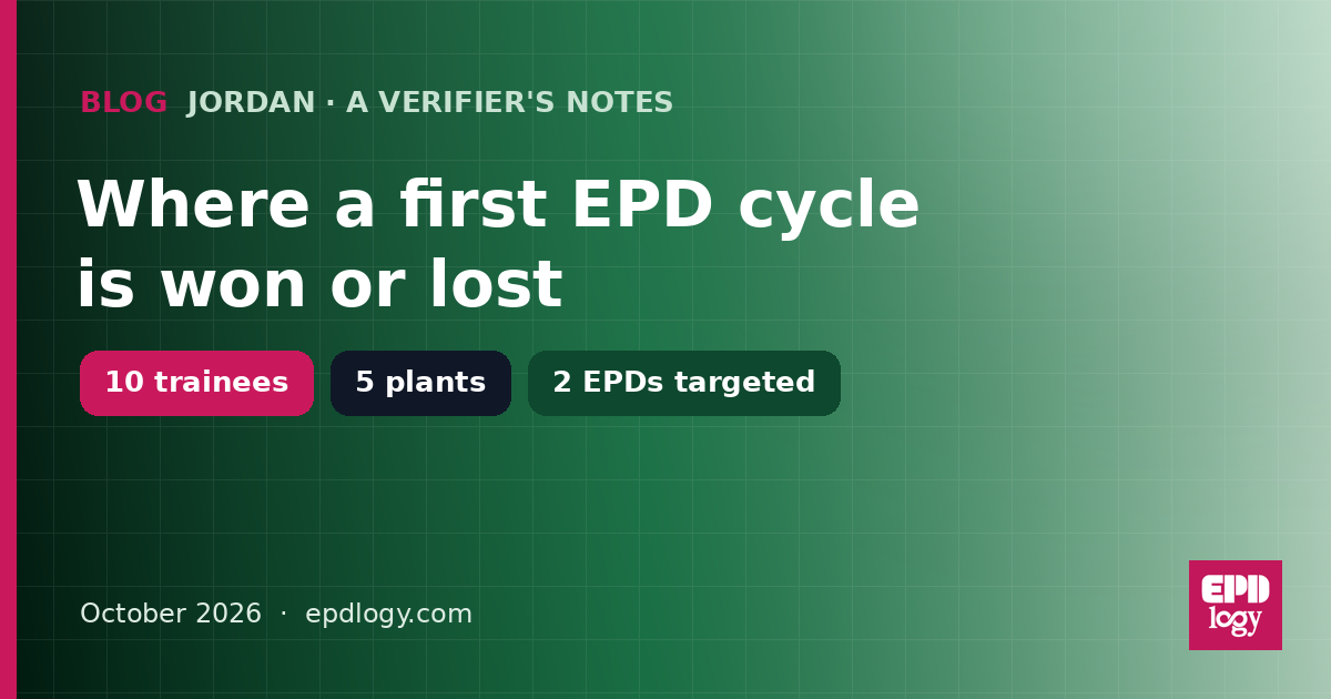 Where a first EPD cycle is won or lost — notes from Jordan cover