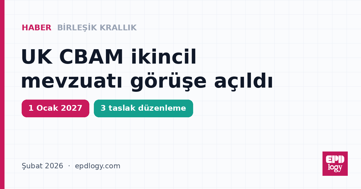 Birleşik Krallık, CBAM ikincil mevzuat taslaklarını görüşe açtı