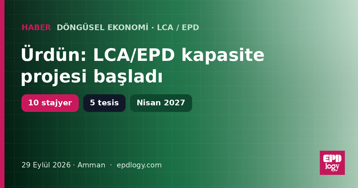 Jordan launches a circular economy and LCA/EPD project — EPDlogy gives the opening technical session